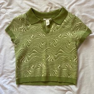 70s Funky abstract patterned cropped top